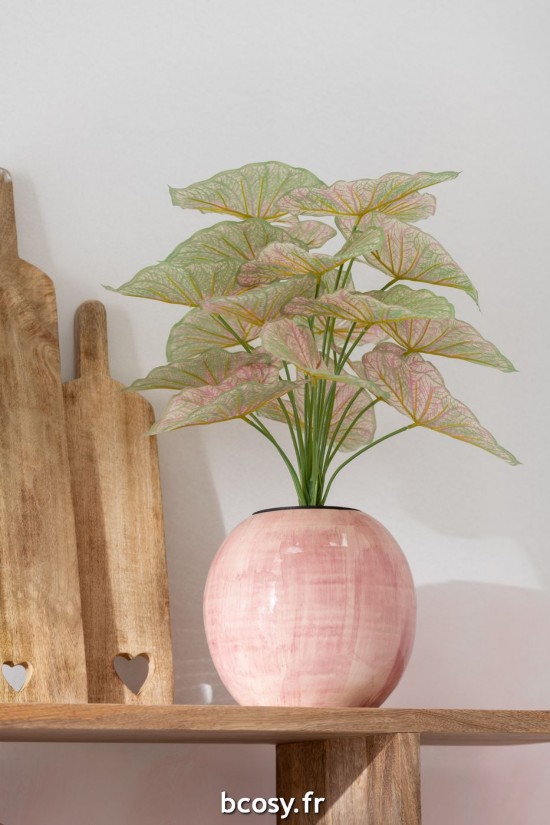 Jolipa Cachepot Peint À Main Ceramique Rose Medium.