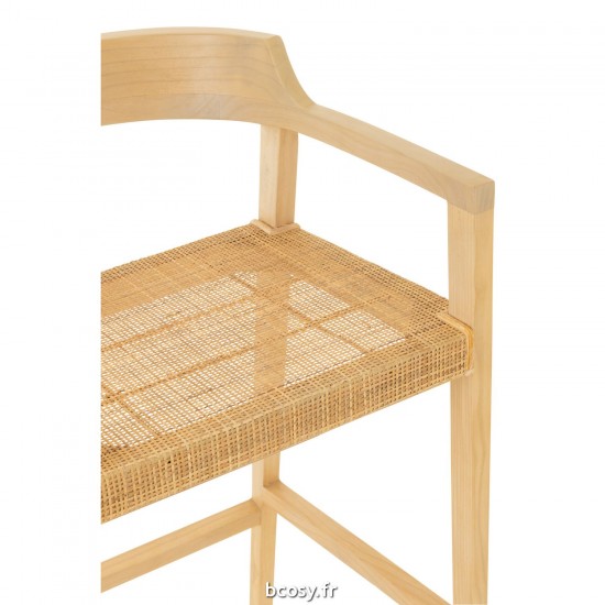J-Line J Line chaises tabourets de bar Chaise De Bar Emma Teak Naturel.