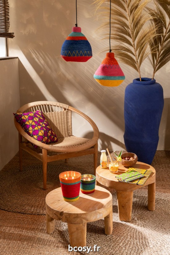 J-Line J Line tables d appoint bouts de canapé Set De 2 Tables Rondes Tek Naturel.