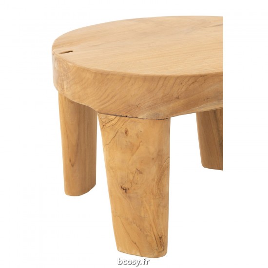 J-Line J Line tables d appoint bouts de canapé Jolipa Set De 2 Tables Rondes Tek Naturel.