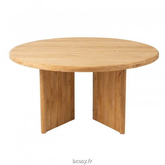 J-Line J Line tables a manger de repas Jolipa Table Ronde Tek Naturel.