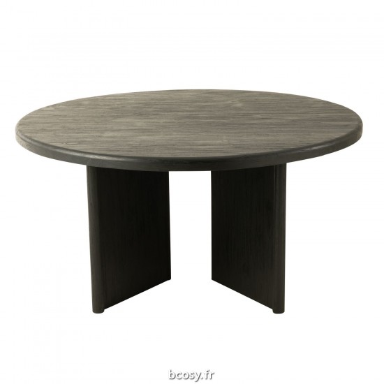 J-Line J Line tables a manger de repas Jolipa Table Ronde Tek Noir.