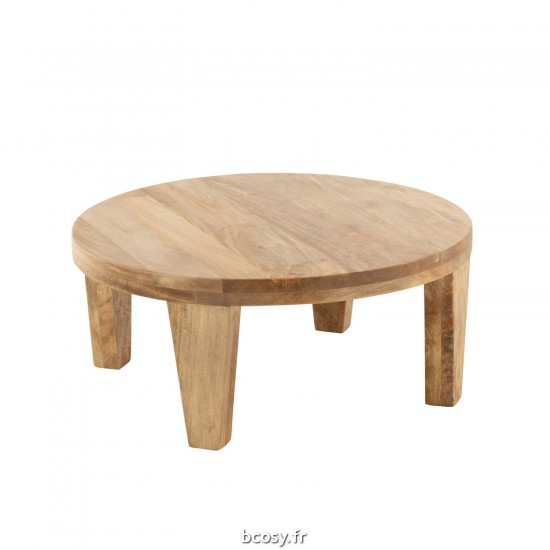 J Line Table De Salon Rond Bois Manguier Naturel JLine 43769 by Jolipa 43769.