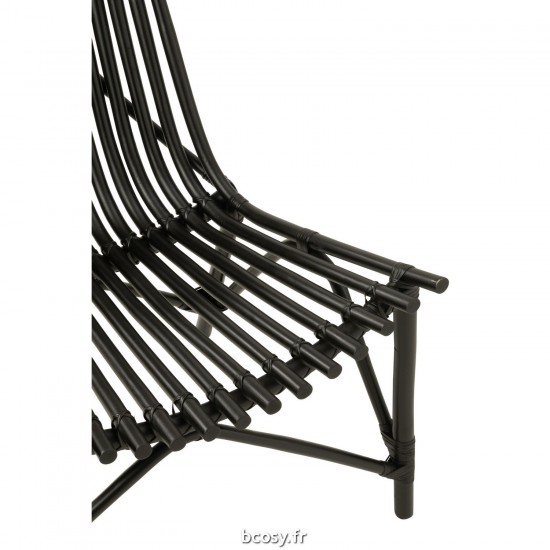 J-Line J Line chaises lounges Chaise Rotin Noir.