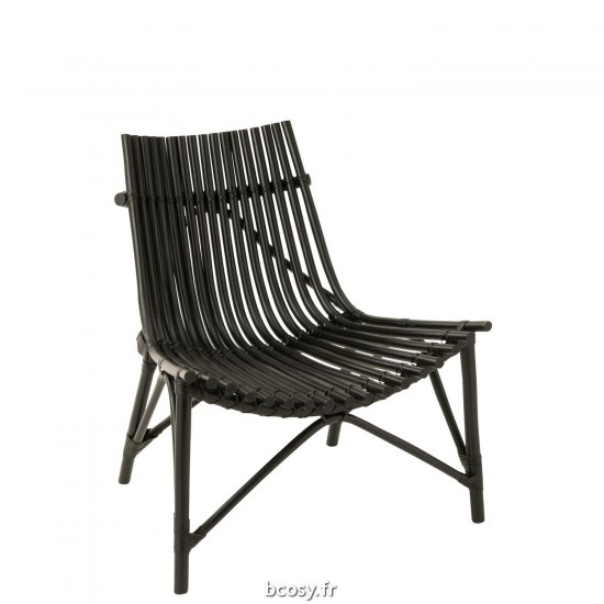 J Line Chaise Rotin Noir JLine 43788 by Jolipa 43788.