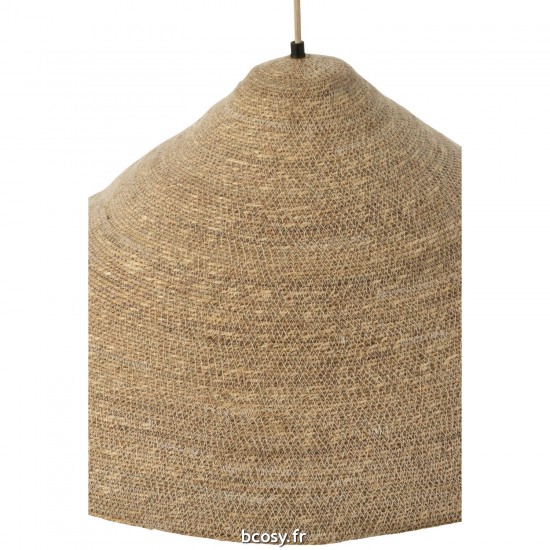 Jolipa Lampe Suspendue Chapeau Moonj Jonc Clair Naturel Large.