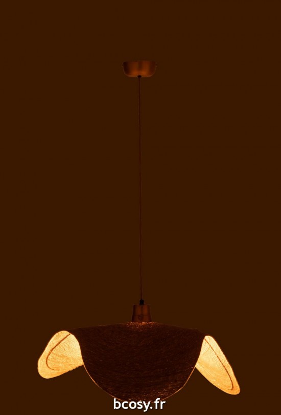 J-Line J Line lampes suspendues suspensions pendantes Jolipa Lampe Suspendue Moonj Jonc Naturel Medium.