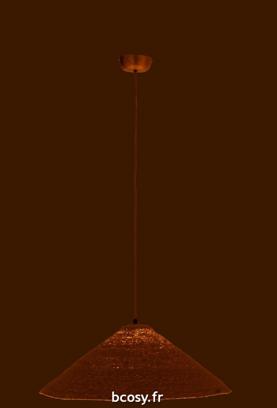 J-Line J Line lampes suspendues suspensions pendantes Jolipa Lampe Suspendue Chapeau Moonj Jonc Naturel Small.