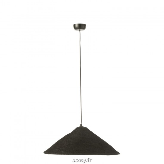 J Line Lampe Suspendue Chapeau Moonj Jonc Noir Small JLine 43803 by Jolipa 43803.
