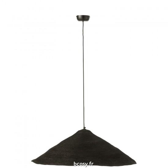J Line Lampe Suspendue Chapeau Moonj Jonc Noir Large JLine 43804 by Jolipa 43804.