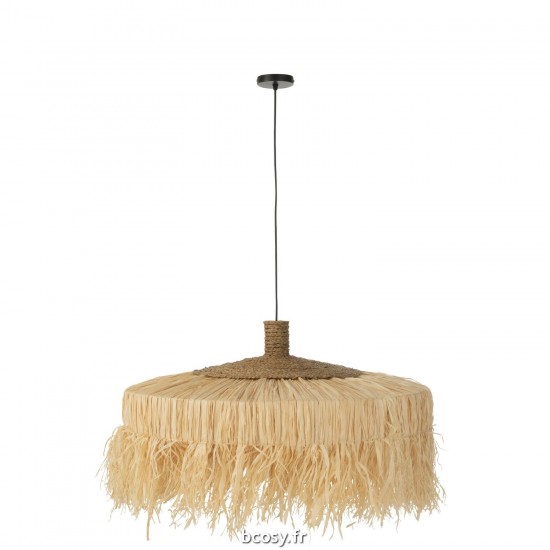 J Line Lampe Suspendue Rond Raffia Naturel JLine 43811 by Jolipa 43811.
