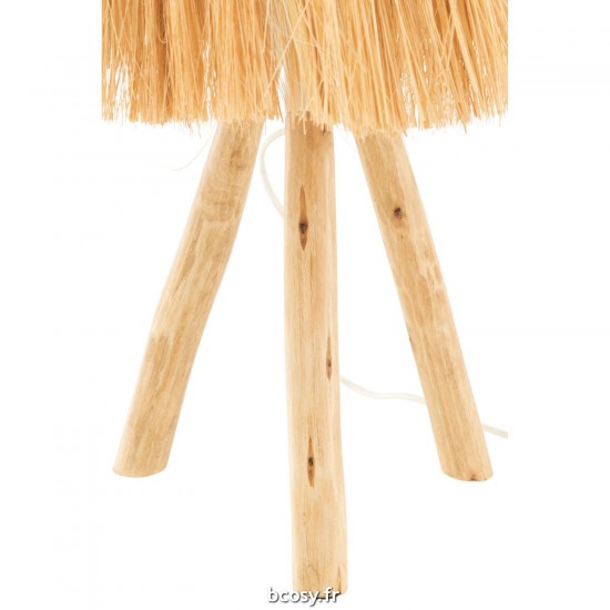 Jolipa Lampe Bahamas Bois Herbe Naturel.