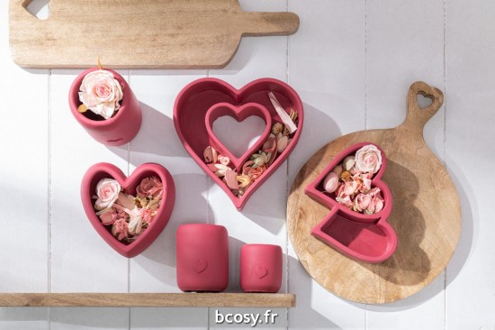 Jolipa Fleur Sechee Pin Fuchsia Rose En Pot Verre Rose.