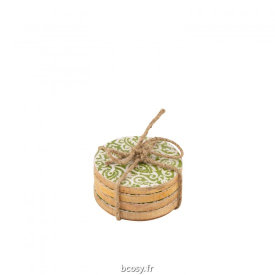 J Line Set 4 Sous Verre Motif Manguier Verre Blanc JLine 43860 by Jolipa 43860.