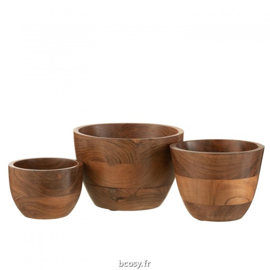 J-Line J Line bols Jolipa Bol Sota Bois D Acacia Fonce Naturel Large.