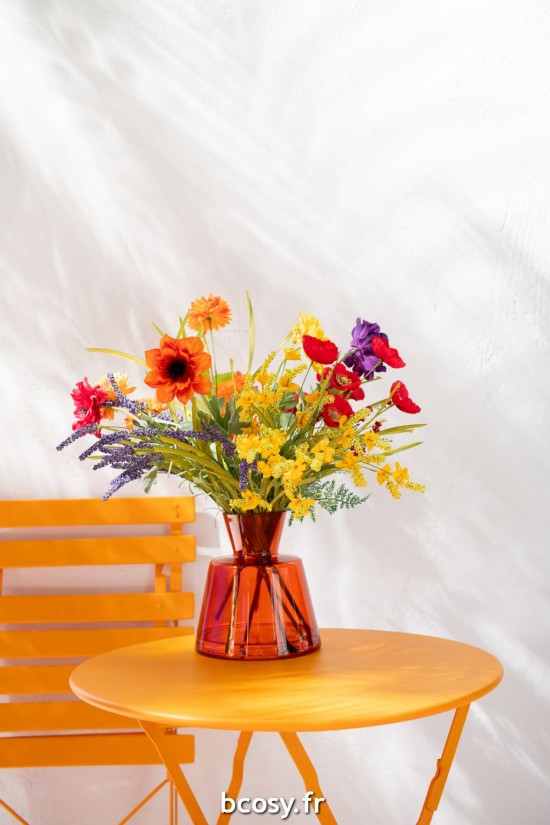 J-Line J Line Roses artificielles Branche Poppy Artificiel Rouge.