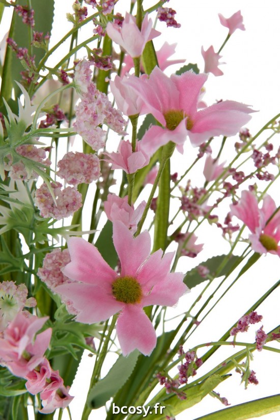 Jolipa Bouquet Mix Fleurs Artificiel Rose.