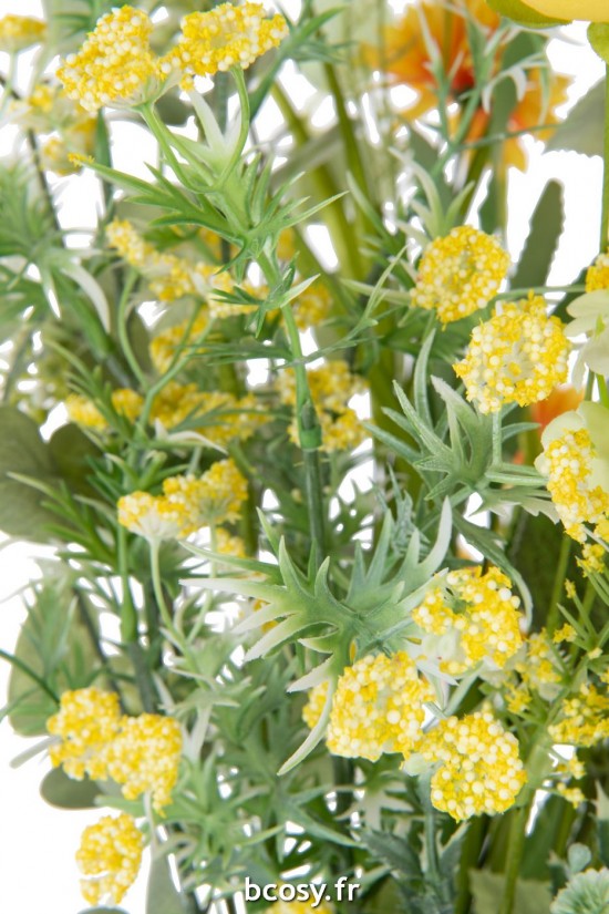 Jolipa Bouquet Mix Fleurs Artificiel Jaune.