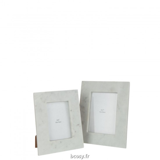 J-Line J Line Cadre photo simple Cadres photo simple Jolipa Cadre Photo 13X18 Marbre Blanc Large.