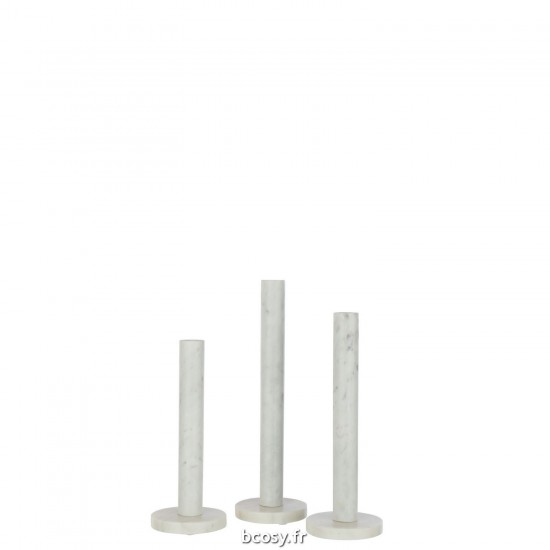 J Line Set 3 Photophore Marbre Blanc JLine 43910 by Jolipa 43910.