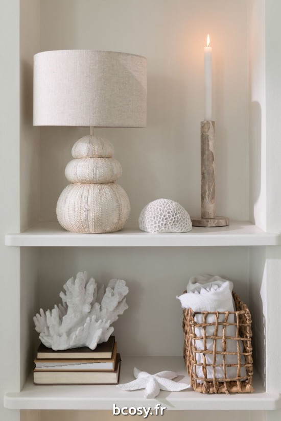 Jolipa Set 3 Photophore Marbre Beige.