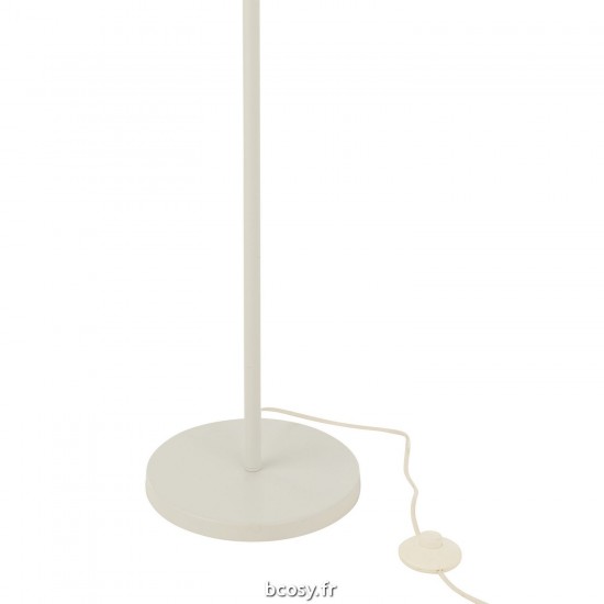 Jolipa Lampadaire Metal Rotin Blanc Naturel.