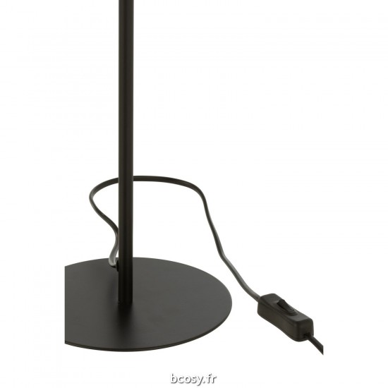 Jolipa Lampe Metal Rotin Noir Naturel.