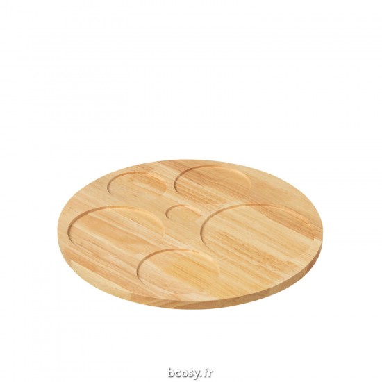 J-Line J Line plat apéritif plats apéritifs Jolipa Set 6 Plats Apero Plateau Bambou Coffret Ceramique Mix.