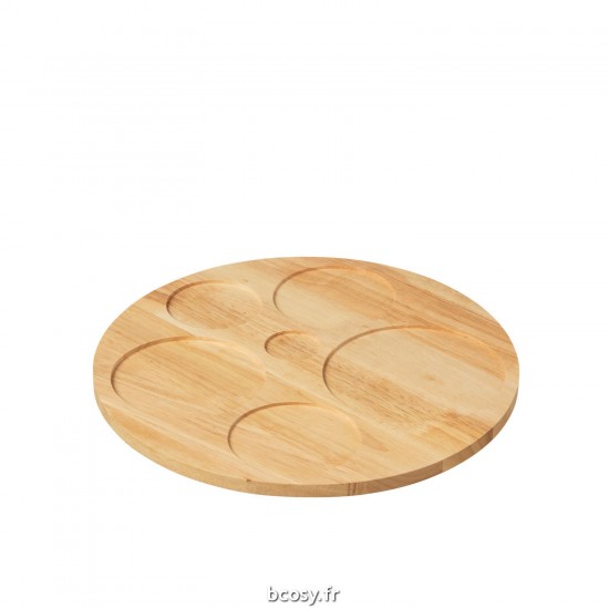 J-Line J Line plat apéritif plats apéritifs Jolipa Set 6 Plats Apero Plateau Bambou Coffret Ceramique Vert.