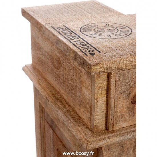 Jolipa Jline Armoire Bar 2 Tiroirs Rectangulaire Bois Naturel