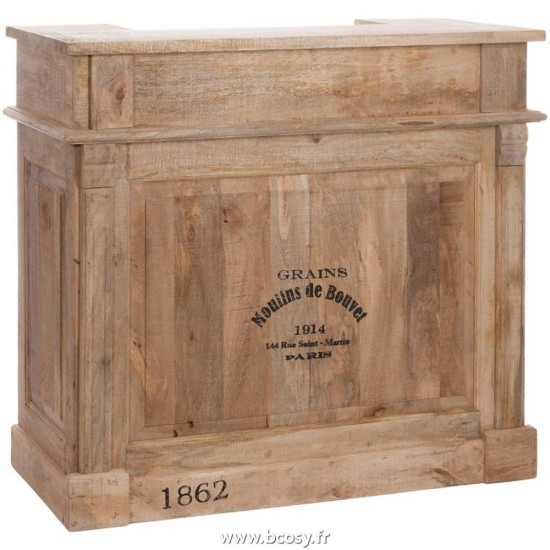 J Line Armoire Bar 2 Tiroirs Rectangulaire Bois Naturel Jline 45112 by Jolipa 45112