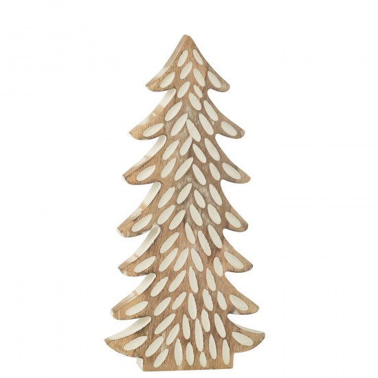 J-Line J Line hivers Jolipa Arbre Sculpte Bois De Manguier Blanc Naturel Large.