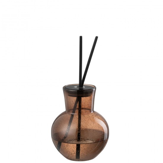 J-Line J Line sprays parfums fleurs Jolipa Huile Parfumee Vase Couvercle Li Ly Land Verre Brun.