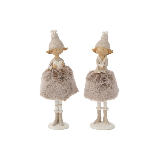 J-Line J Line anges statuettes Jolipa Ange Coeur Etoile Fourrure Mix Large Assortiment De 2.