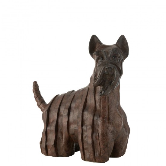 J-Line J Line animal animaux statuettes Jolipa Chien Terrier Ecossais Moderne Resine Marron Large.