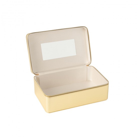 J-Line J Line Porte bijoux. Boîte à bijoux. Boîtes à bijoux Jolipa Boite Pour Cosmétiques Rectangle Miroir Cuir Artificiel Or.