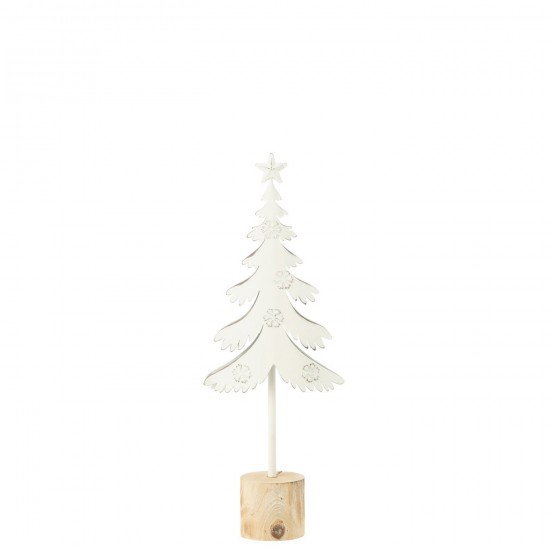 J-Line J Line arbres sapins de noel sur pied Jolipa Sapin Sur Pied Étoile Métal Bois Blanc Small.
