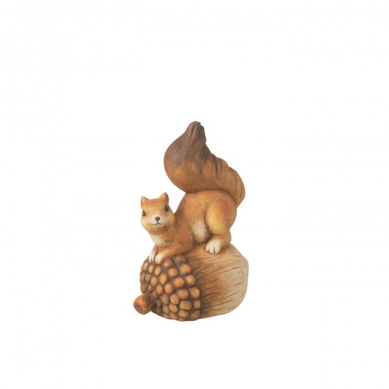 J-Line J Line animal animaux statuettes Jolipa Ecureuil Sur Gland Porcelaine Marron Large.