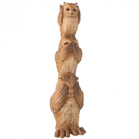 J-Line J Line animal animaux statuettes Jolipa Hiboux Sur Epaule Magnesium Marron Large.