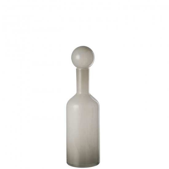 J-Line J Line bouteilles Jolipa Vase Bouteille Bouchon Uni Verre Gris Small.