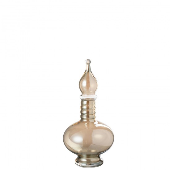 J-Line J Line bouteilles Jolipa Vase Bouchon Deco Fiole Joey Verre Beige Small.