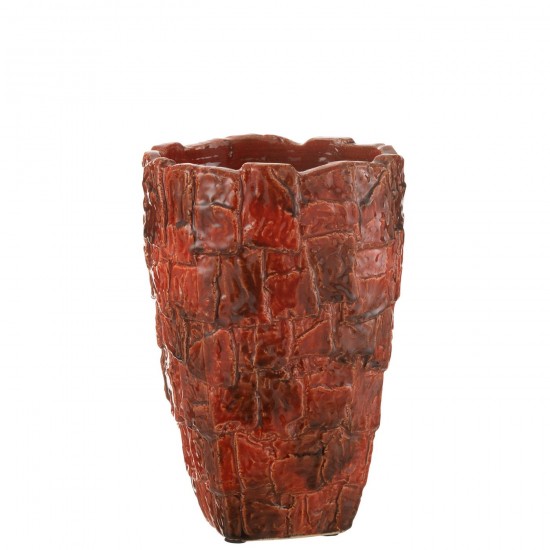 J-Line J Line Grands vases Grand vase Vases hauts Vase haut. Jolipa Vase Akane Ceramique Rouge Large.