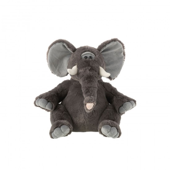 J-Line J Line animal animaux statuettes Jolipa Elephant Peluche Polyester Gris Large.