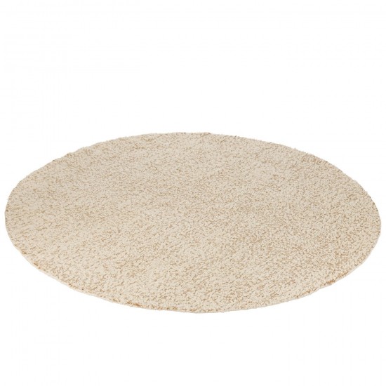 J-Line J Line tapis moquettes Jolipa Tapis Rond Bouclettes Coton Polyester Camel Crème.