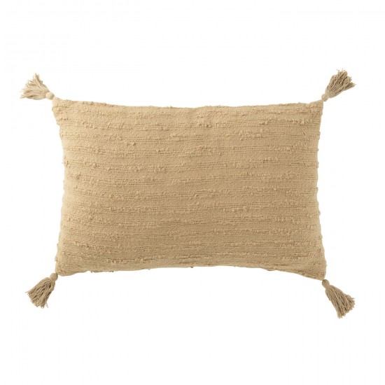 J-Line J Line coussins Jolipa Coussin Rectangle Floches Coton Beige Foncé.