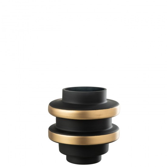 J-Line J Line Grands vases Grand vase Vases hauts Vase haut. Jolipa Vase Kyle Verre Noir Or Large.