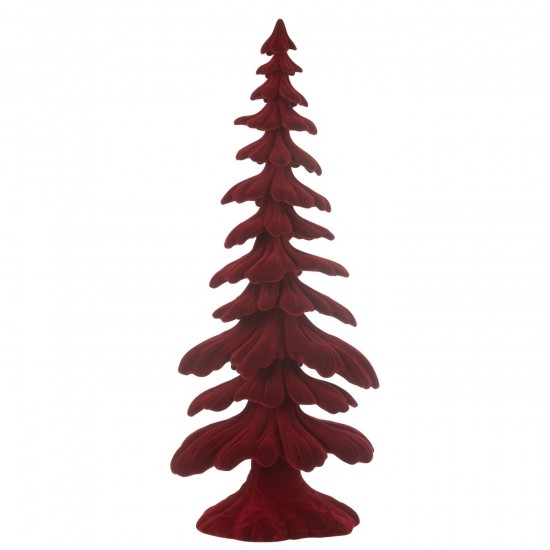 J-Line J Line arbres sapins de noel sur pied Jolipa Sapin Velours Resine Rouge Large.