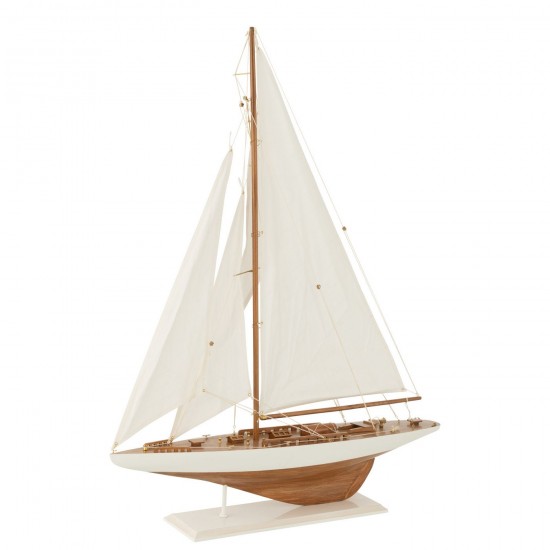J-Line J Line voiliers bateaux à voiles statuettes Jolipa Voilier Paulownia Bois Blanc Naturel Large.