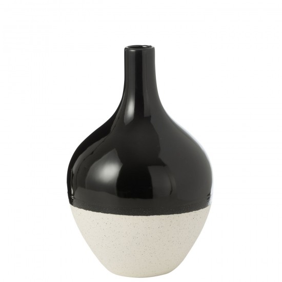 J-Line J Line vases Jolipa Vase Iva Porcelaine Noir Blanc Large.