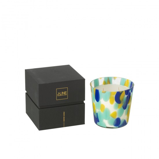J-Line J Line bougies parfumées Jolipa Bougie Senteur Noa Bleu Jaune Small 50Heures.
